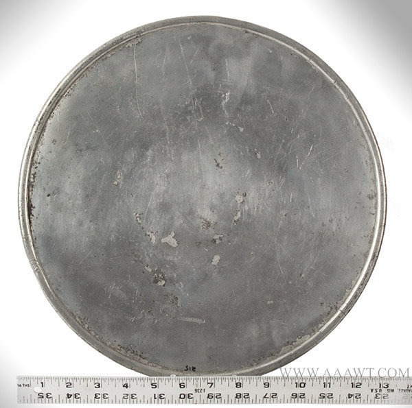Antique Pewter Scale Plate,
Thomas Burchfield, London, 1810 to 1846, scale view